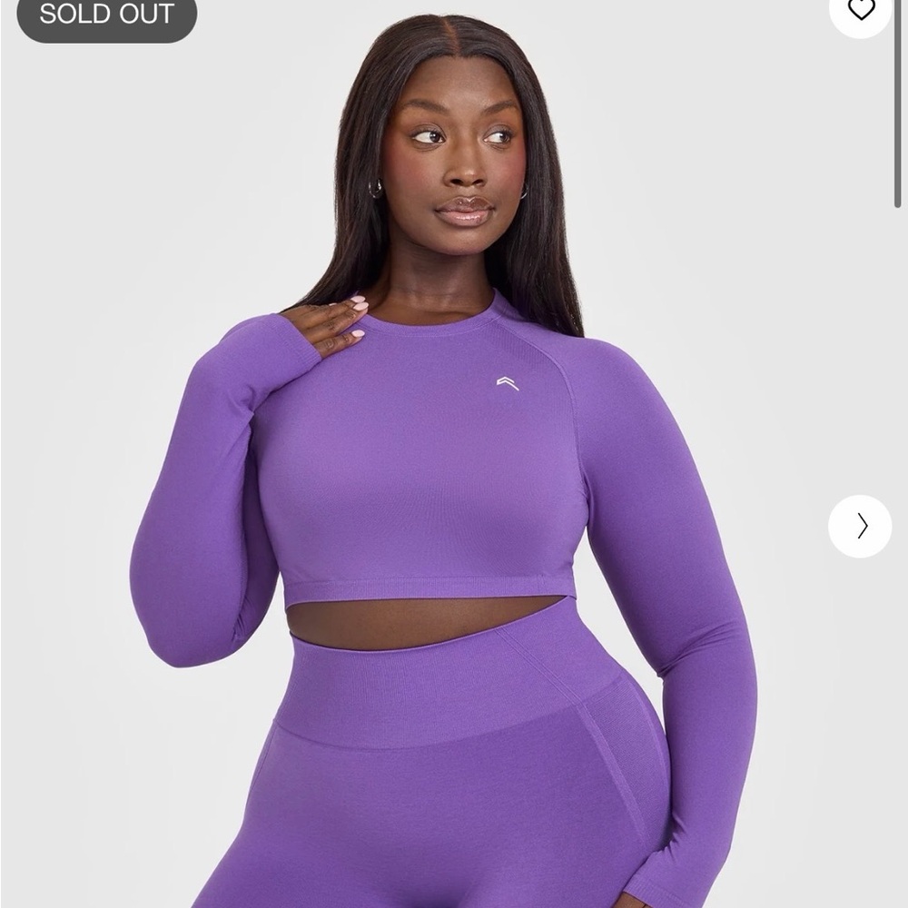Go To Seamless Fitted Crop Long Sleeve Top (iris purple)